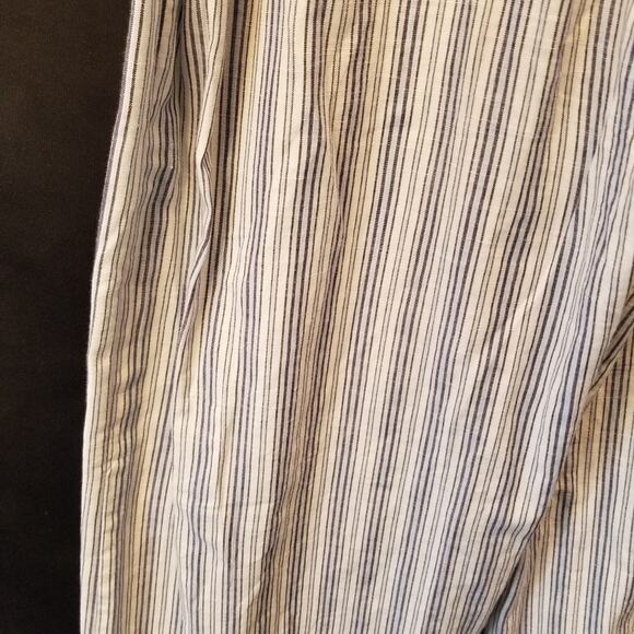 Japna White & Blue Stripe Cotton High Rise Crop Leg Jumpsuit Juniors Size XS - Picture 11 of 11